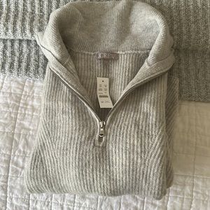 ❄️ J.Crew Quarters Zip Gray Sweater